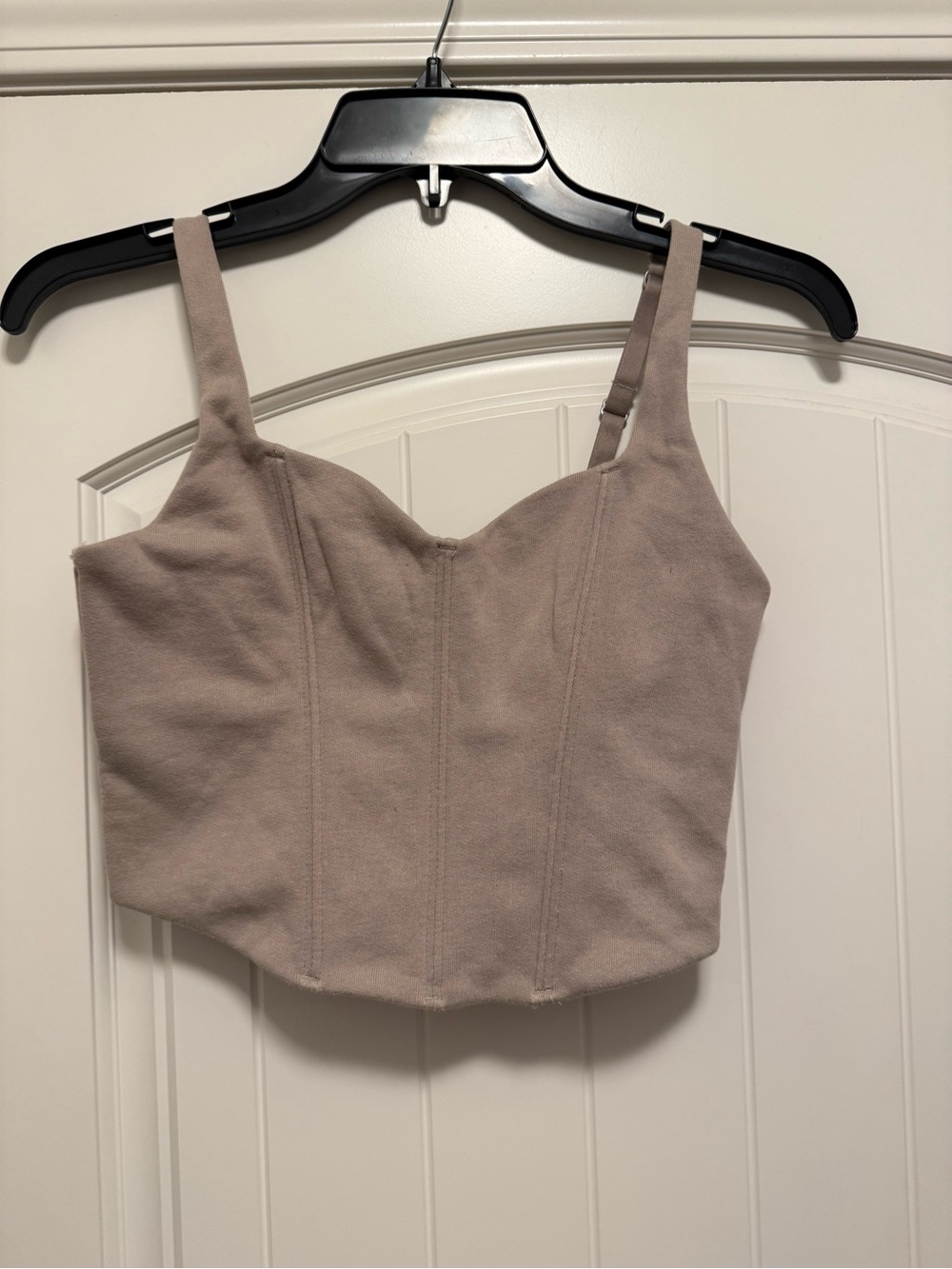 Gilly Hicks Fleece Corset Tank Top NWT Taupe Beige